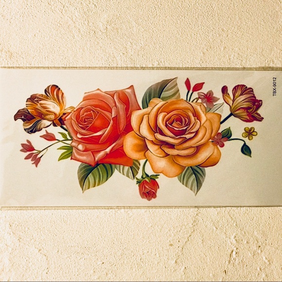 TEMPORARY PINK & PEACH ROSES TATTOO 🌹 - Picture 2 of 2
